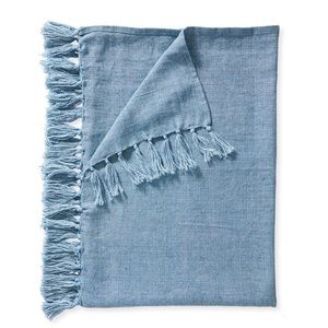 Serena & Lily Linen Throw Mendocino Costal Blue